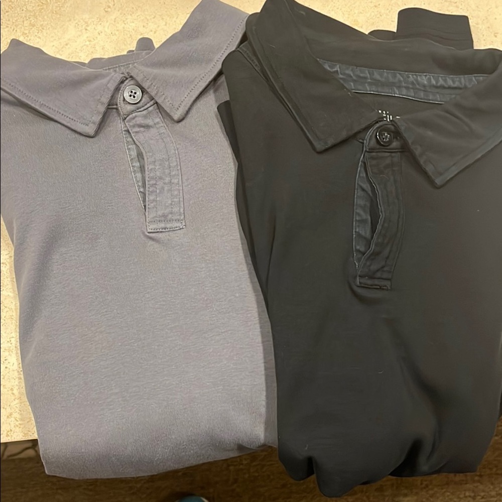 Classic Black and Gray Polo Shirts with Smooth Finish